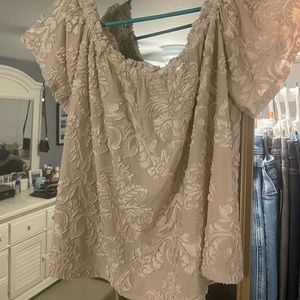 Off the shoulder cream top